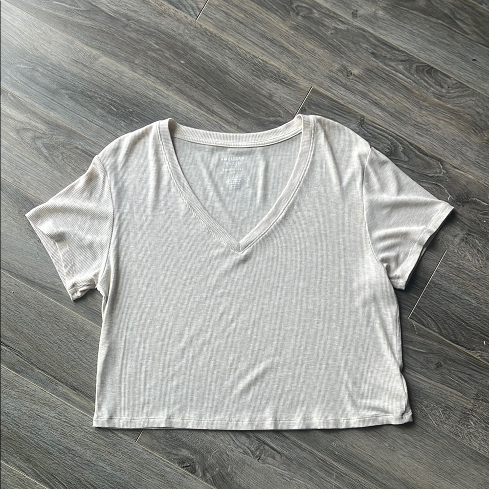 Women's V-Neck Gray Top